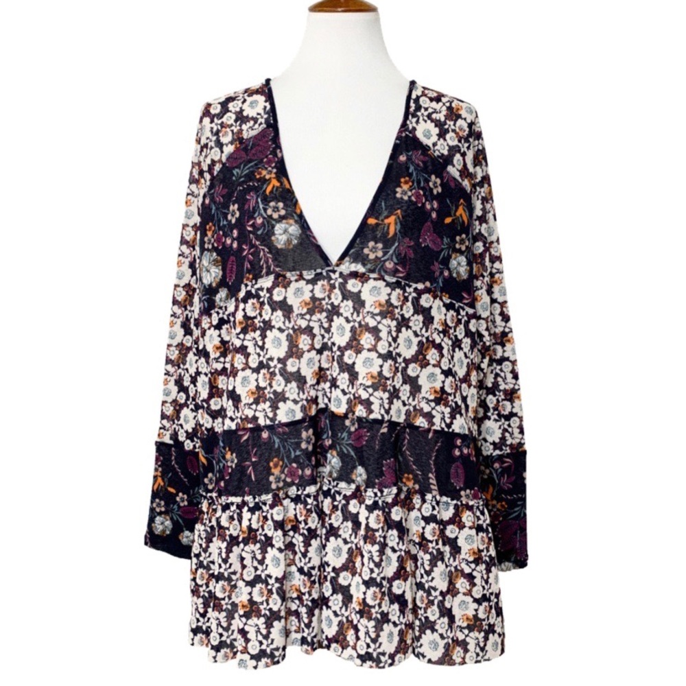 SOLD-Free People Floral Peasant Blouse - Picture 2 of 10